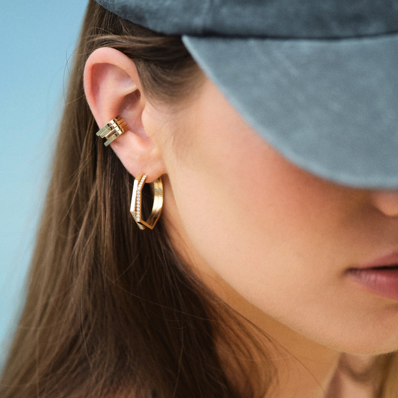Antifer 2-row hoop earring M