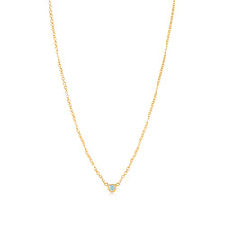 Single Diamond Pendant in Yellow Gold
