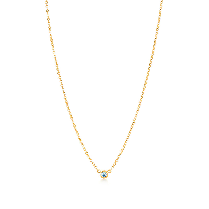 Single Diamond Pendant in Yellow Gold