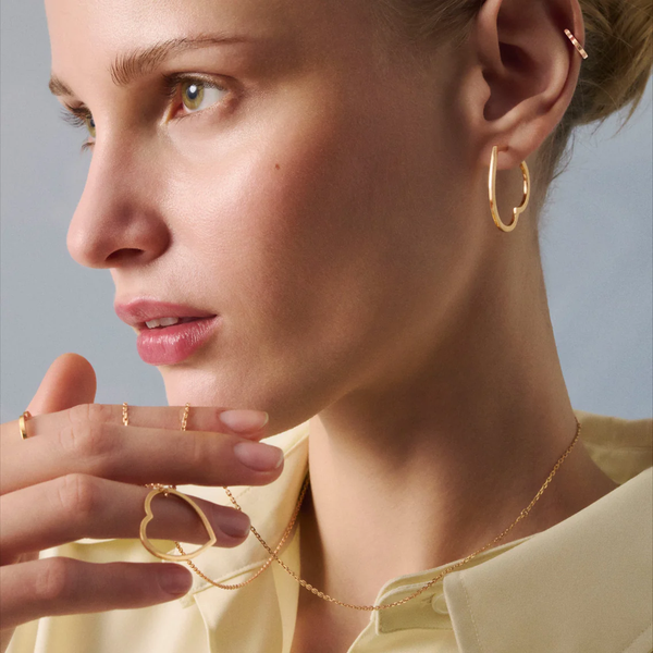 Antifer Heart large hoop earring
