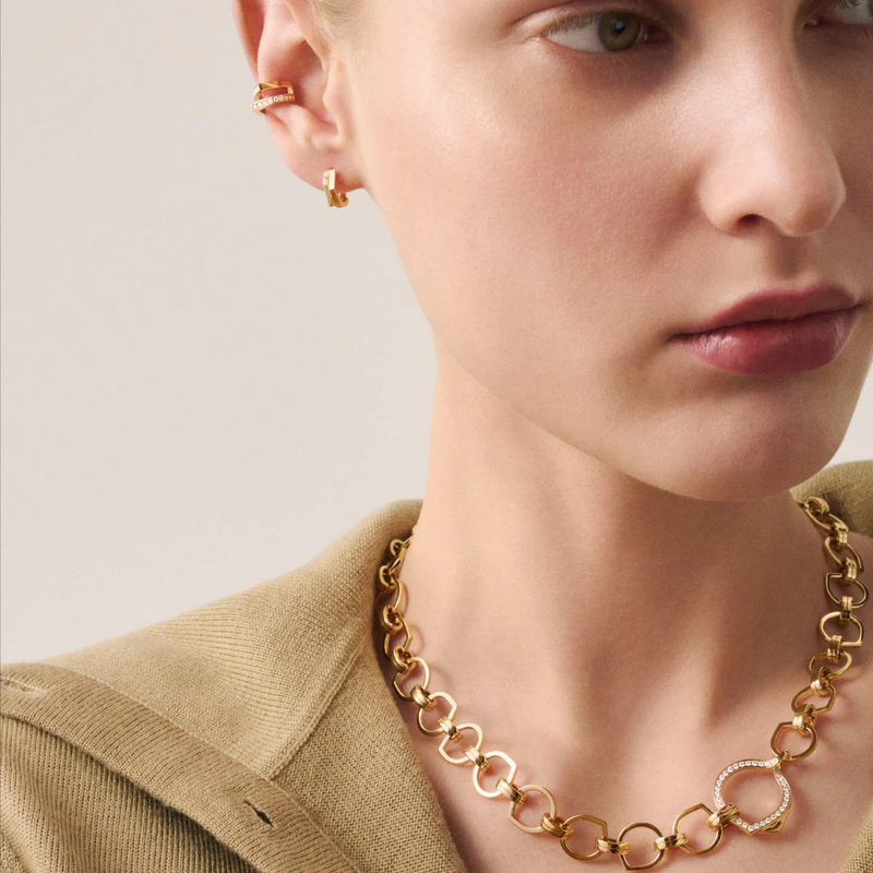 Antifer 2-row hoop earring