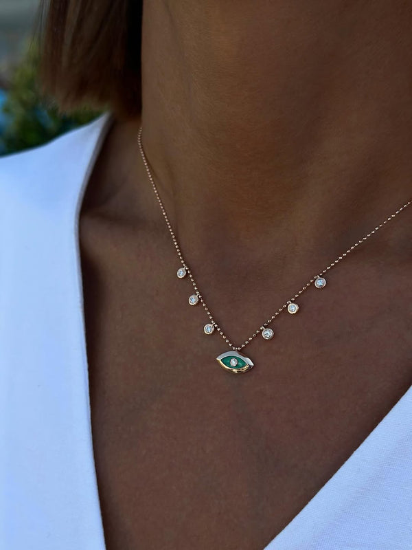 Gold Evil Eye Necklace with Pearl – Elegant Protection Jewelry