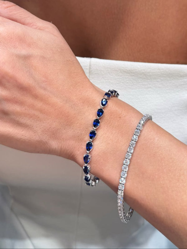 Blue Sapphire & Diamond Tennis Bracelets | Luxury Women’s Jewelry