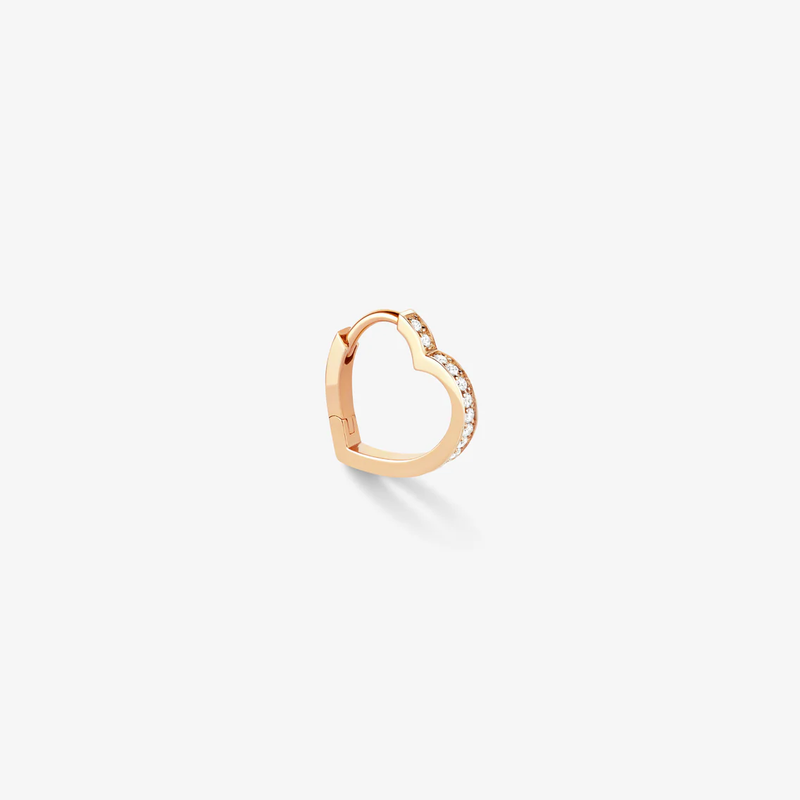 Antifer Heart small hoop earring with diamond