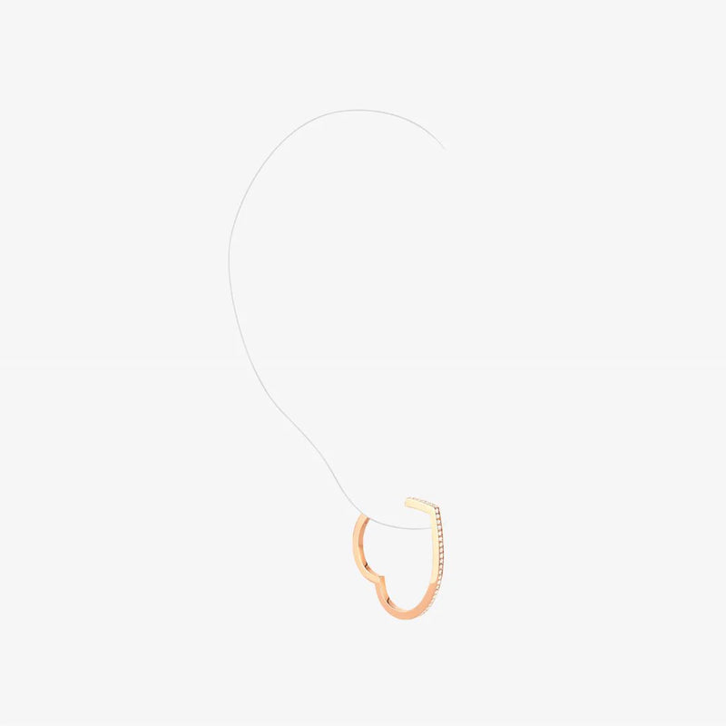 Antifer Heart large hoop earring whit diamond