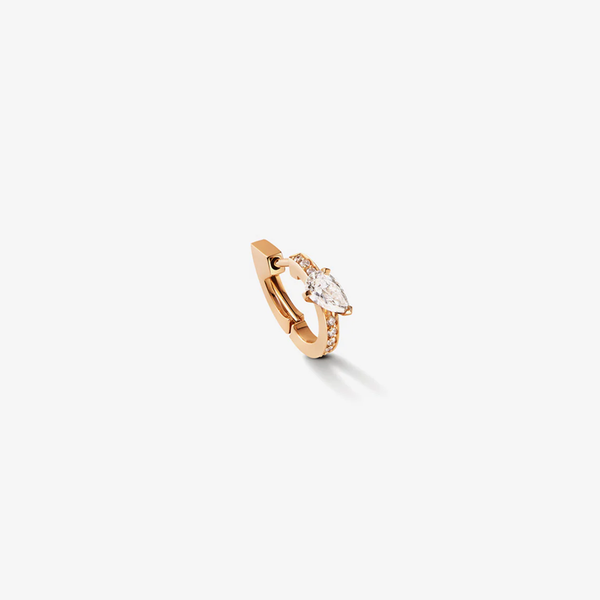 Serti sur Vide hoop earring set with 1 diamond