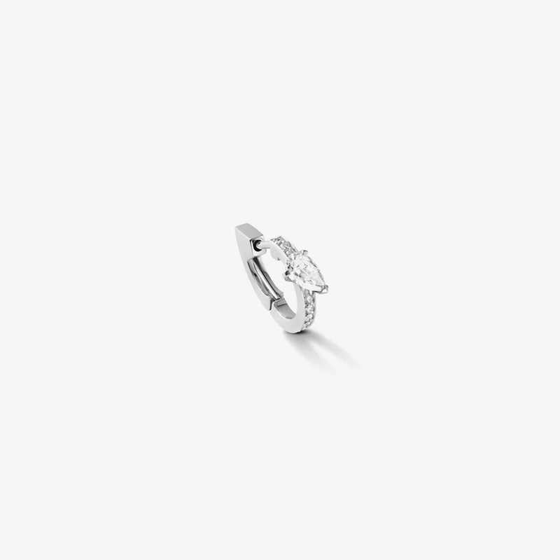 Serti sur Vide hoop earring set with 1 diamond