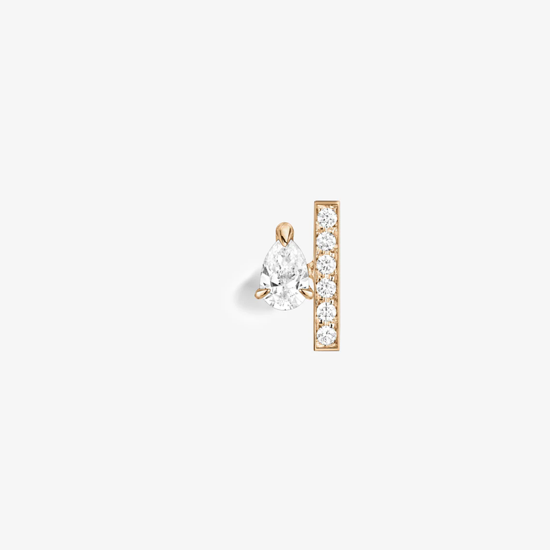 Serti sur Vide stud earring set with 1 diamond