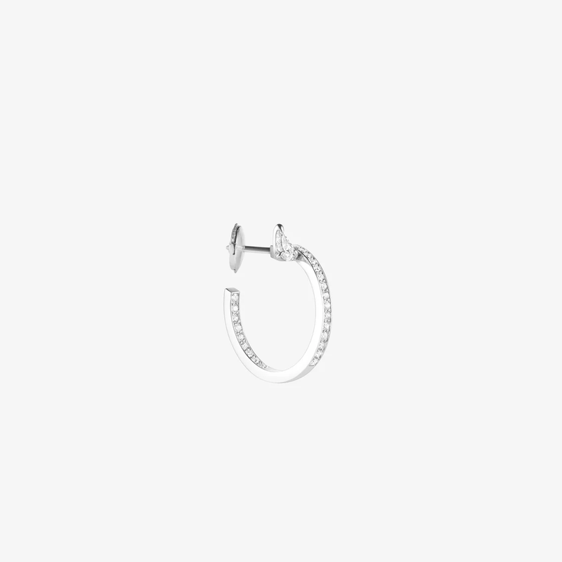 Serti sur Vide hoop earring set with 1 diamond