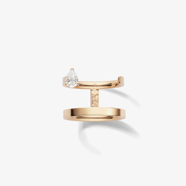 Serti sur Vide ring set with 1 diamond