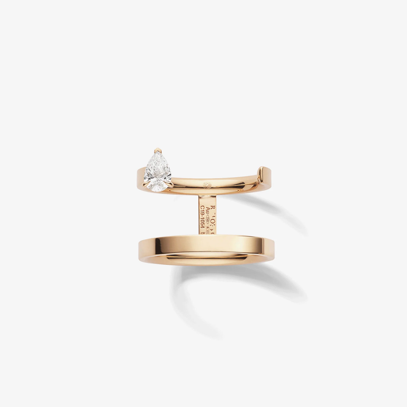 Serti sur Vide ring set with 1 diamond