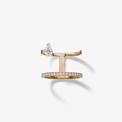 Serti sur Vide ring set with 1 diamond