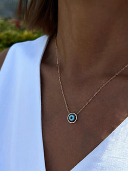 Gold Evil Eye Pendant Necklace – Symbol of Protection & Style