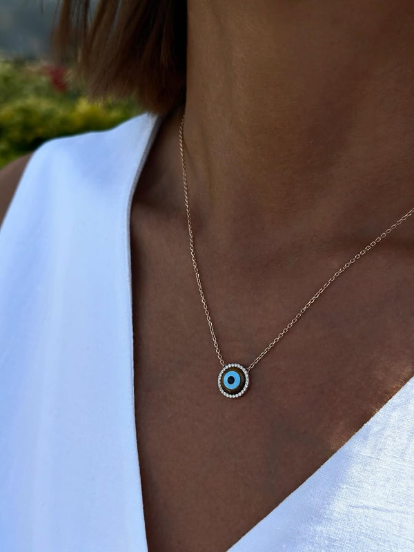 Gold Evil Eye Pendant Necklace – Symbol of Protection & Style